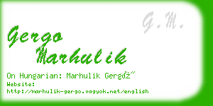 gergo marhulik business card